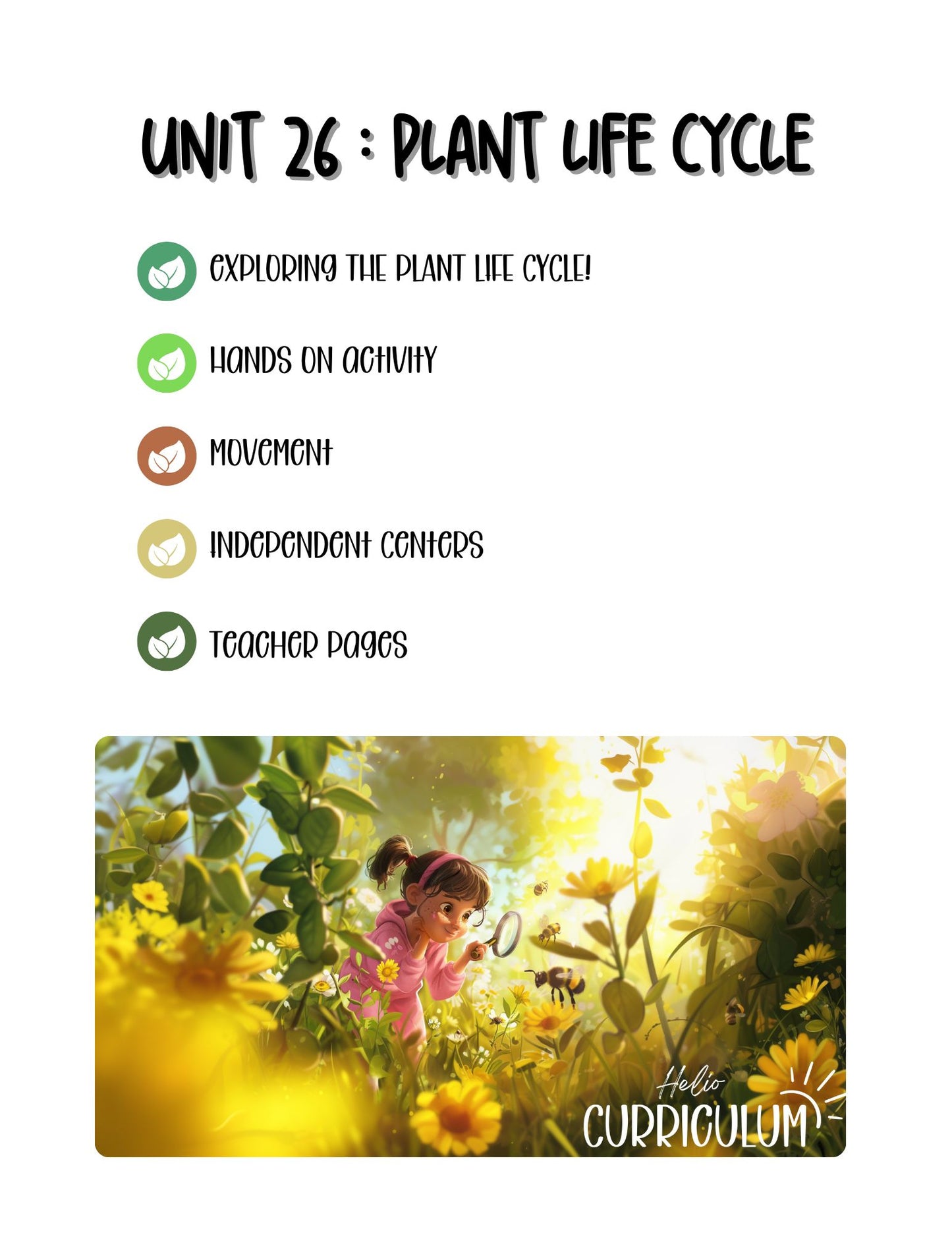 Unit 26 Plant Life Cycle | Hands-On Science, Art, and Movement Activities for Ages 5–10 | HelioCurriculum™
